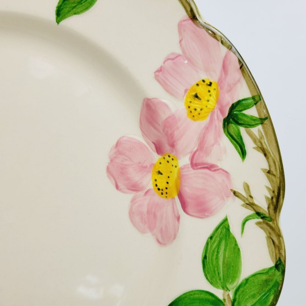 Franciscan Desert Rose DINNER Plate c.1949-53 Pink Floral Hand Painted Embossed - Picture 4 of 8